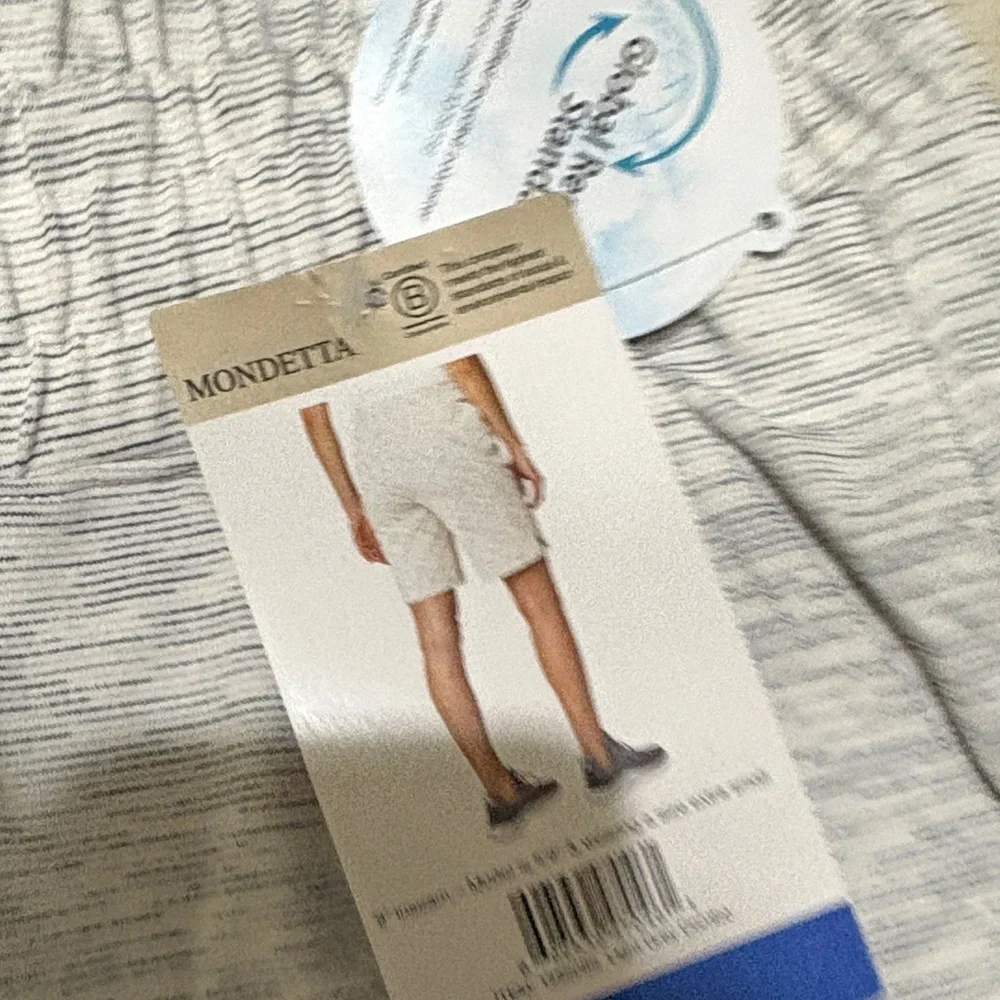 MODETTA Drawstring Pull-On Shorts - Blue and Light Gray - Picture 3 of 3